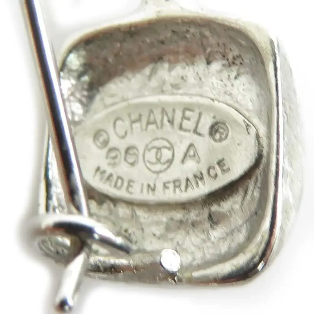 Chanel Cc Logo Earrings Silver-Tone #250197C53B